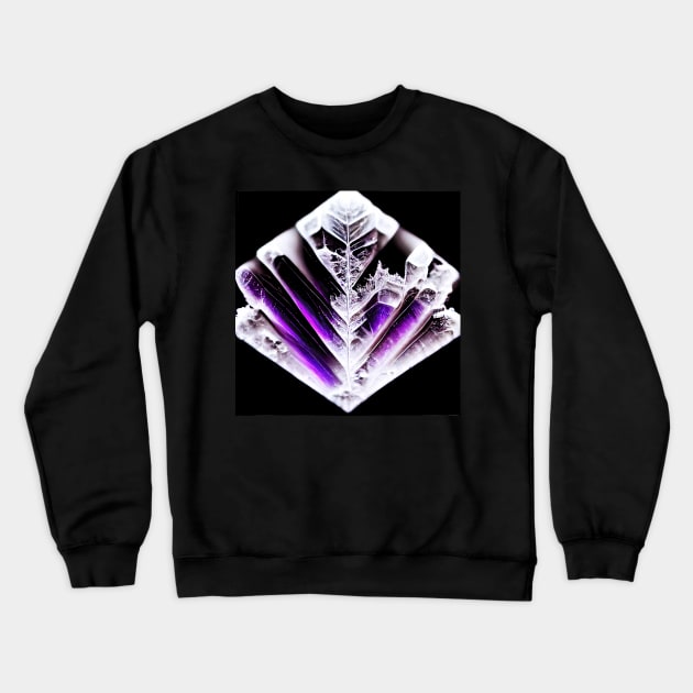 white and violet ice crystal Crewneck Sweatshirt by heartyARTworks